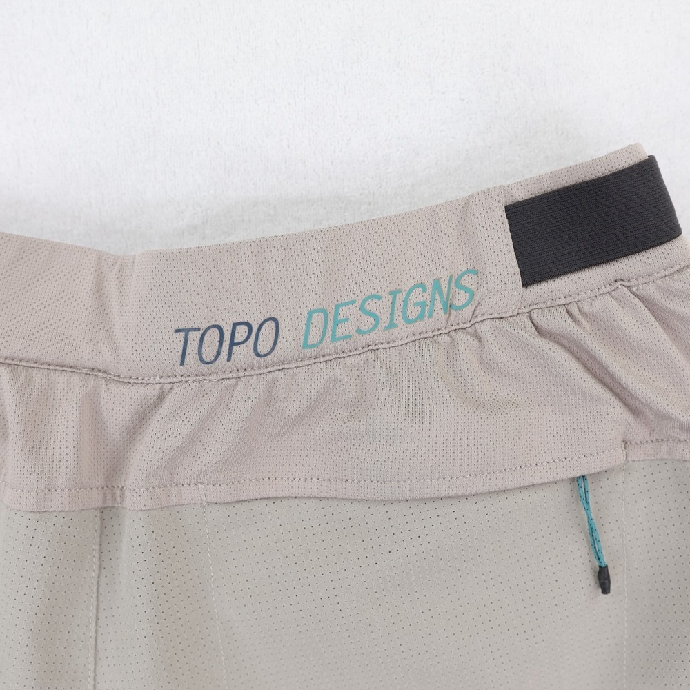 Topo Designs Shorts Mens Medium 4.5" Inseam Light Tan Athletic Running Lined - Picture 4 of 10